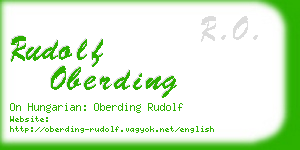 rudolf oberding business card